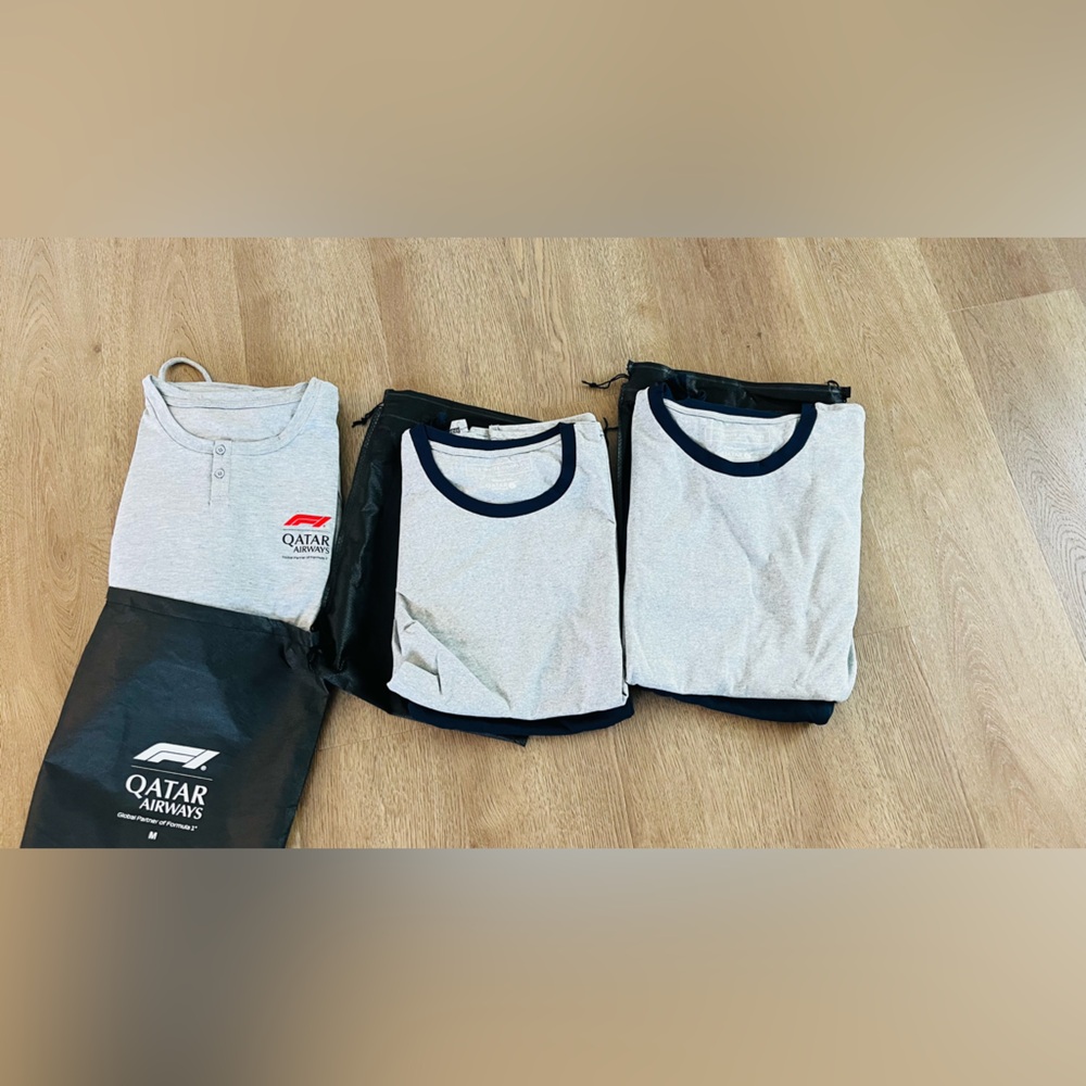 Qatar Airways Business Class PJ Set (3 Sets, Size M) - Unisex